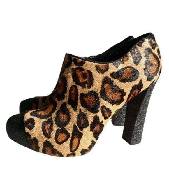 Sam Edelman size 10 Felix leopard calf hair platform bootie NWOT